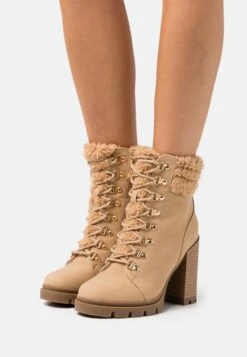 Anna Field Leather - Botines Con Cordones - Beige