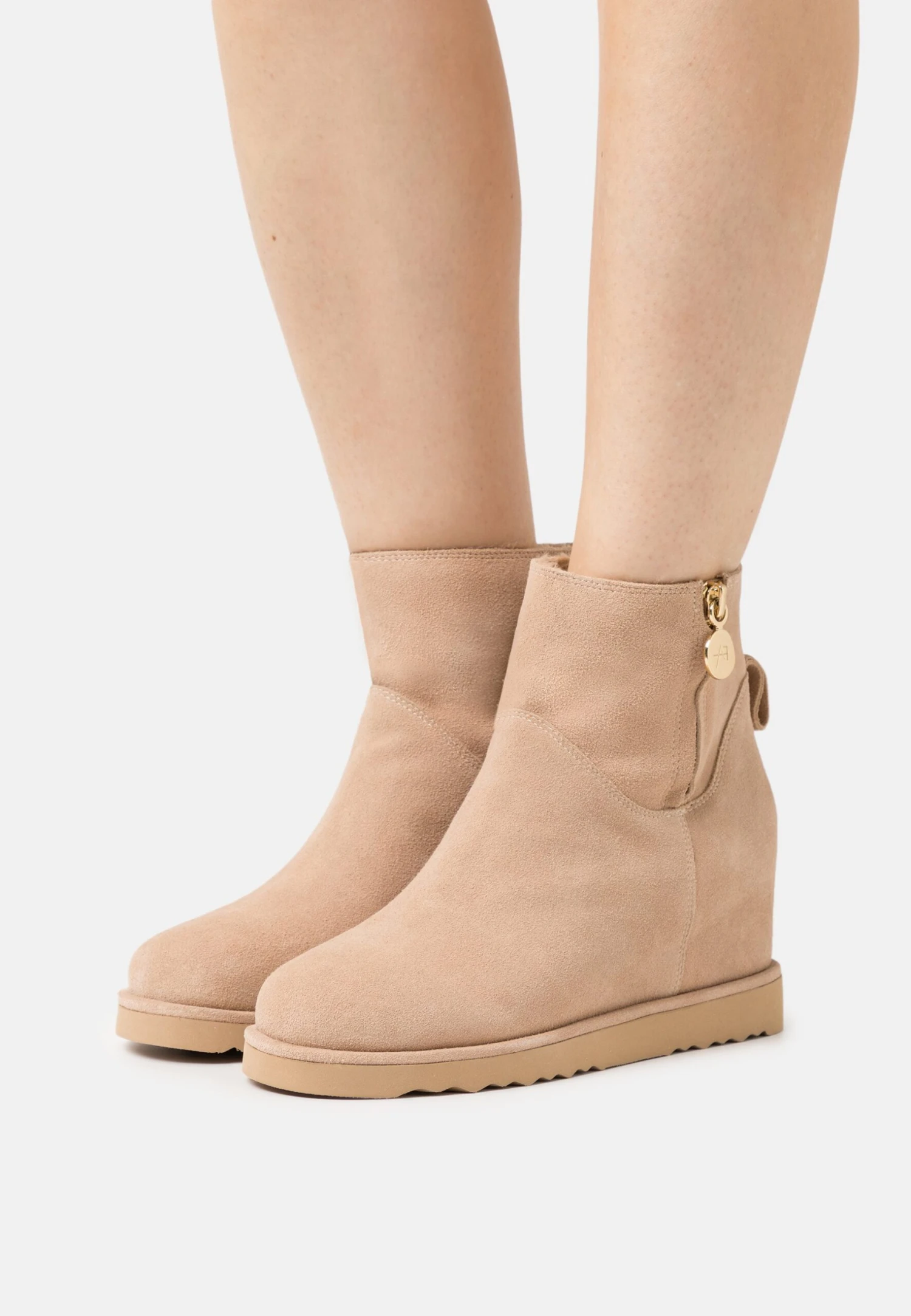 Anna Field Leather Winter Boot - Botines Bajos - Beige 1 Anna Field Leather Winter Boot - Botines Bajos - Beige