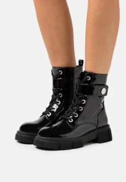 Botines Con Plataforma - Black