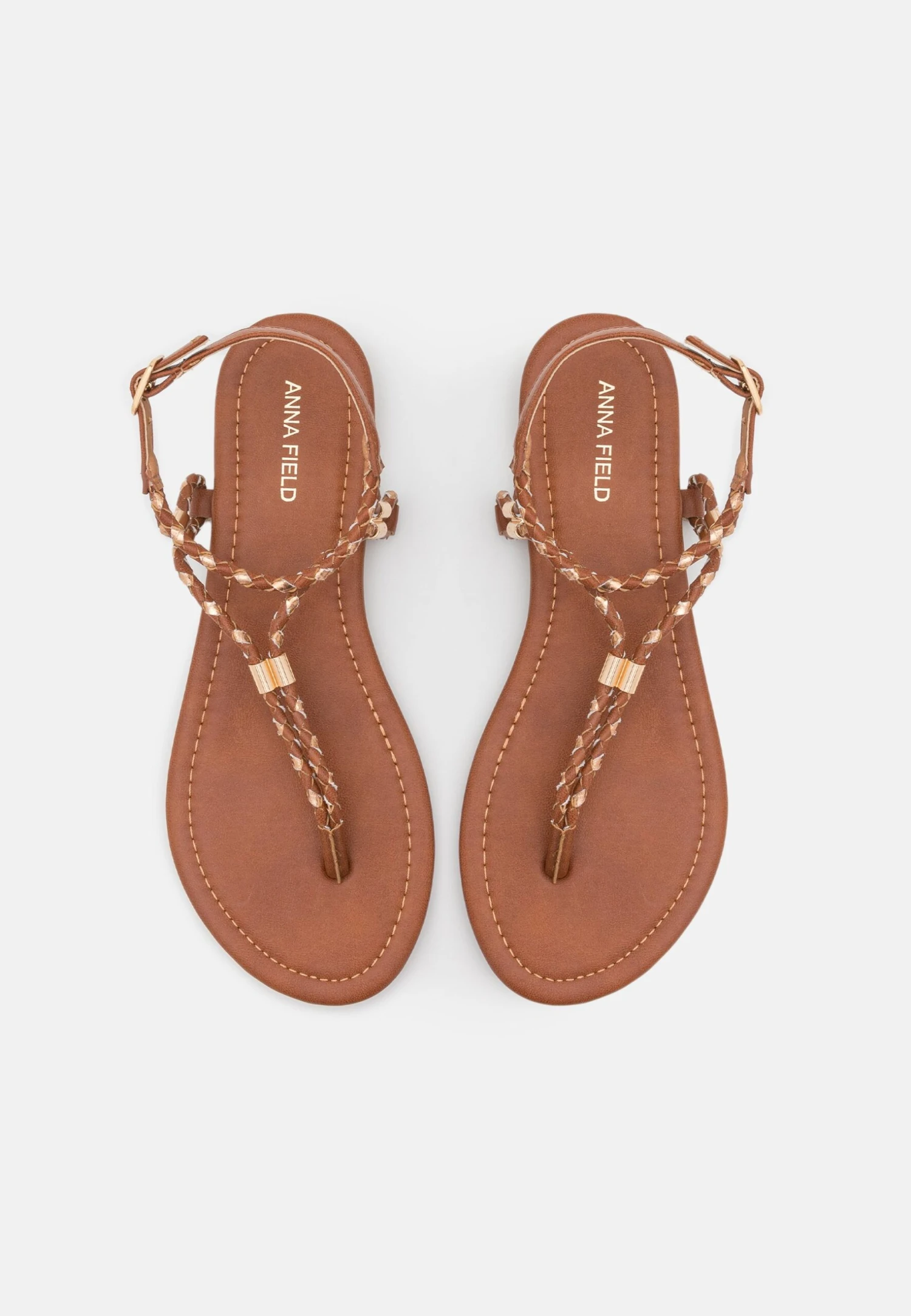 Anna Field Sandalias De Dedo - Cognac/Gold 6 Anna Field Sandalias De Dedo - Cognac/Gold - Imagen 6