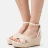 Sandalias Con Plataforma - Beige