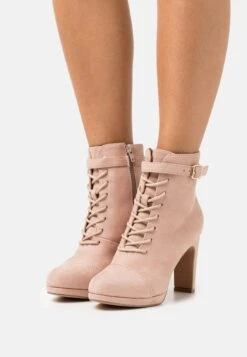 Botines Con Cordones - Light Pink